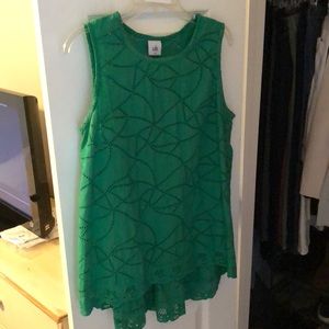 Green eyelet top